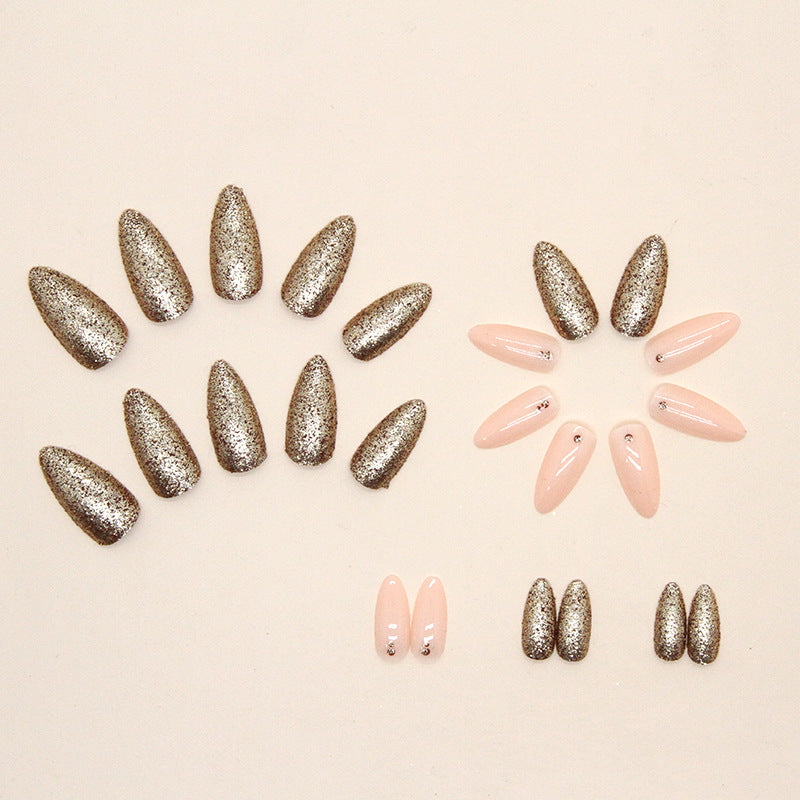 Popular Almond Shape Flashy Full Coverage Sweet Cool Euro Ins Style Fake Nails