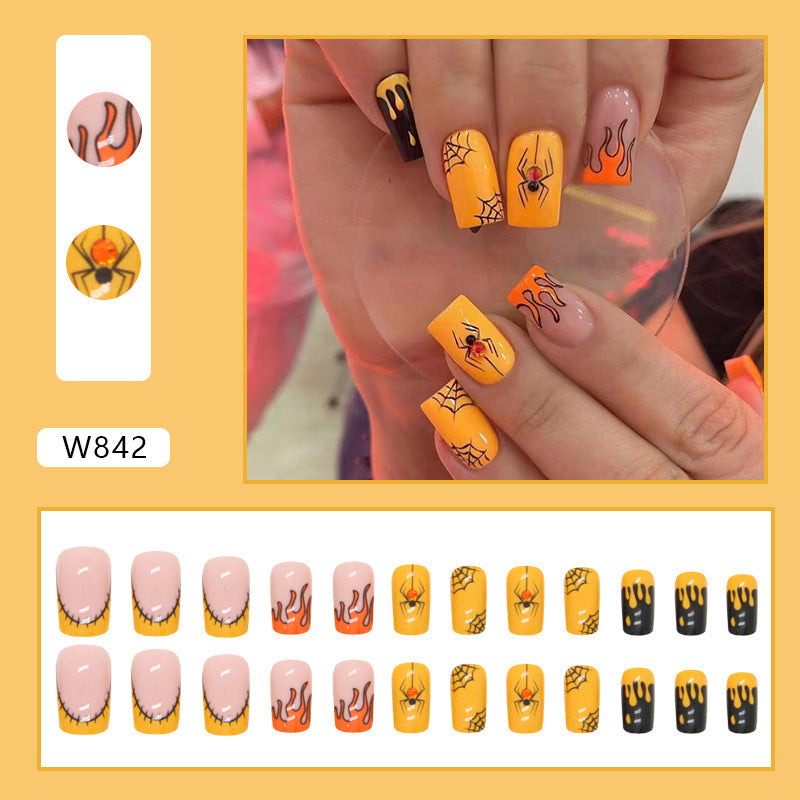 Popular European Export Halloween Hot-Selling Leopard Print Glitter Nails