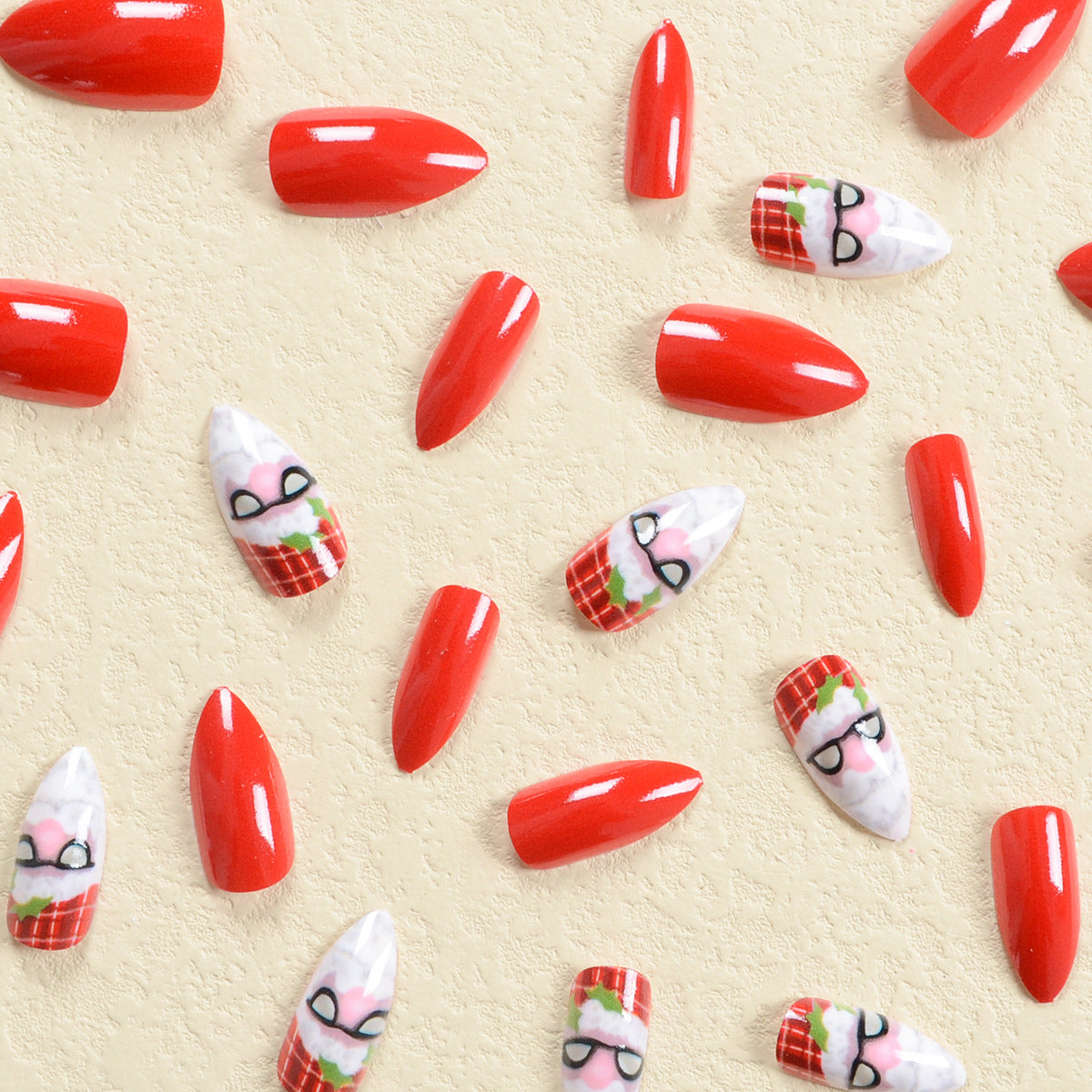 Popular Cute Hand-Painted Sunglasses Santa Christmas Nails