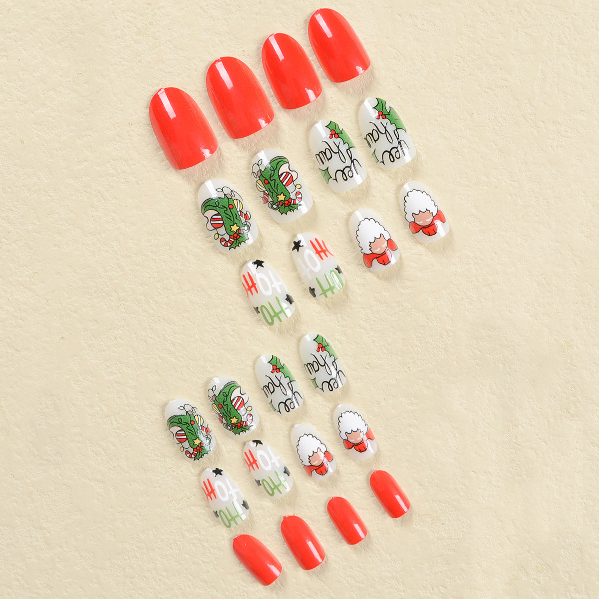 Popular Cute Santa Claus Christmas False Nails