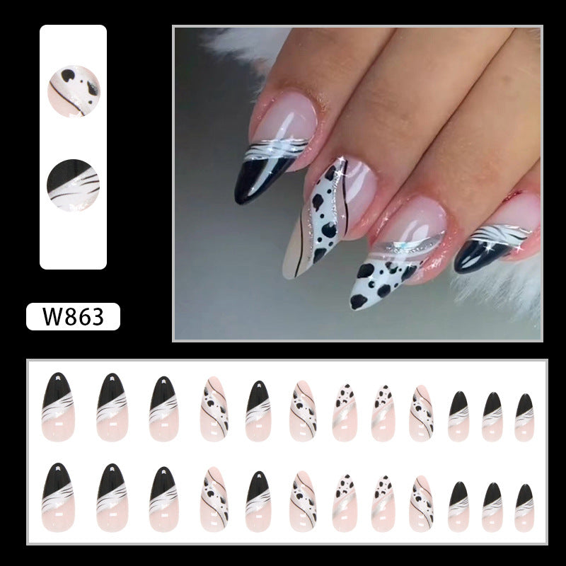 Popular European Export Halloween Hot-Selling Leopard Print Glitter Nails