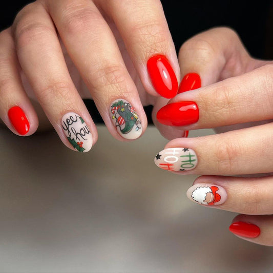 Popular Cute Santa Claus Christmas False Nails