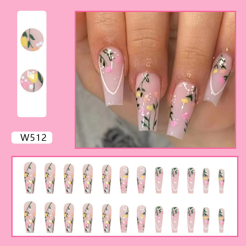 Popular Long Ballet Tulip Nails, Cute Spring, Romantic Girl Styl