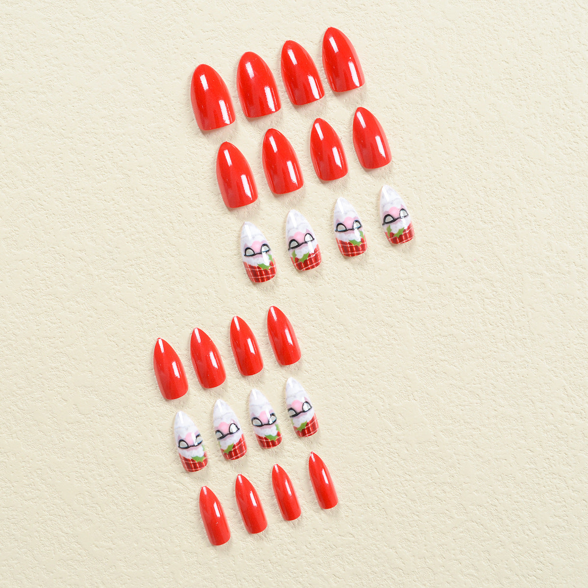 Popular Cute Hand-Painted Sunglasses Santa Christmas Nails