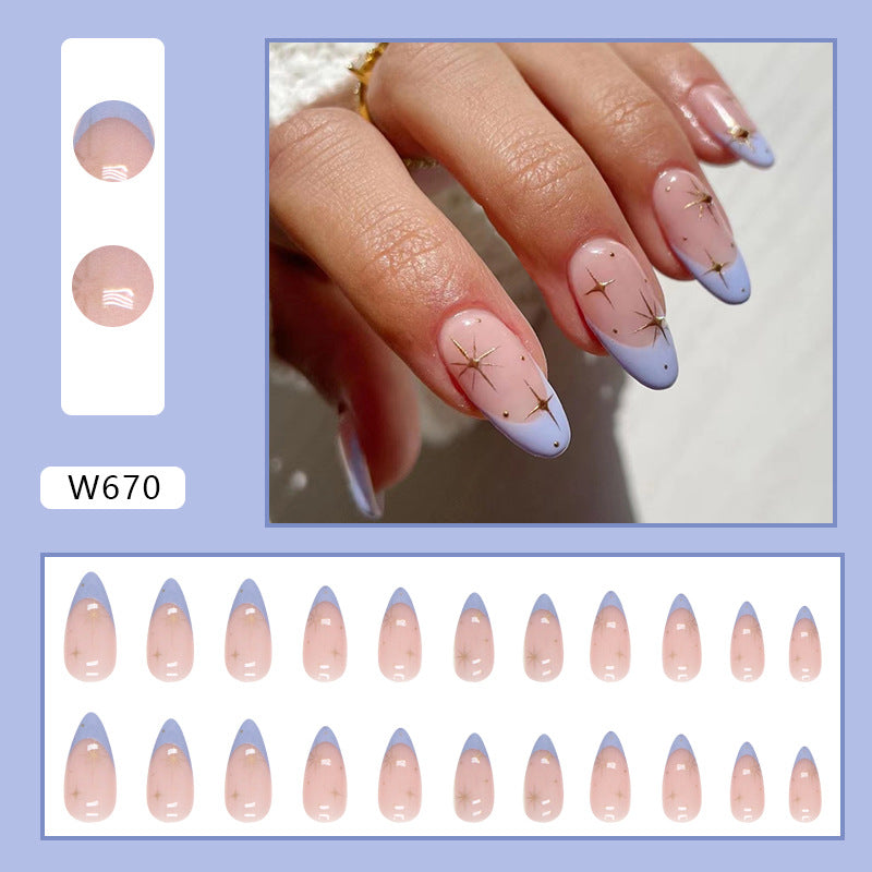 Popular Round Tip French Almond Nails, Stylish and Durable