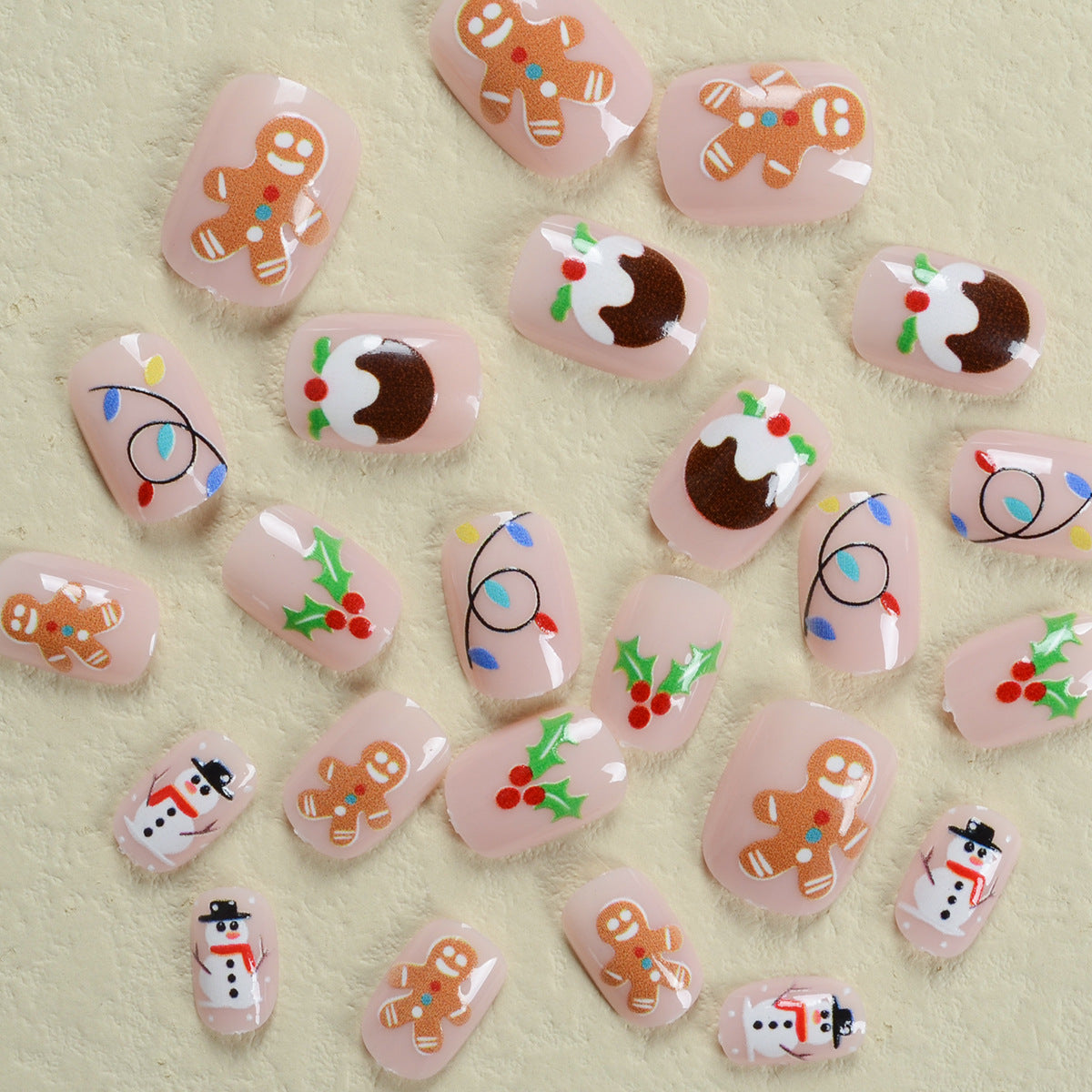 Christmas Snowman and Gingerbread Man Nails, Festive and Cheerful