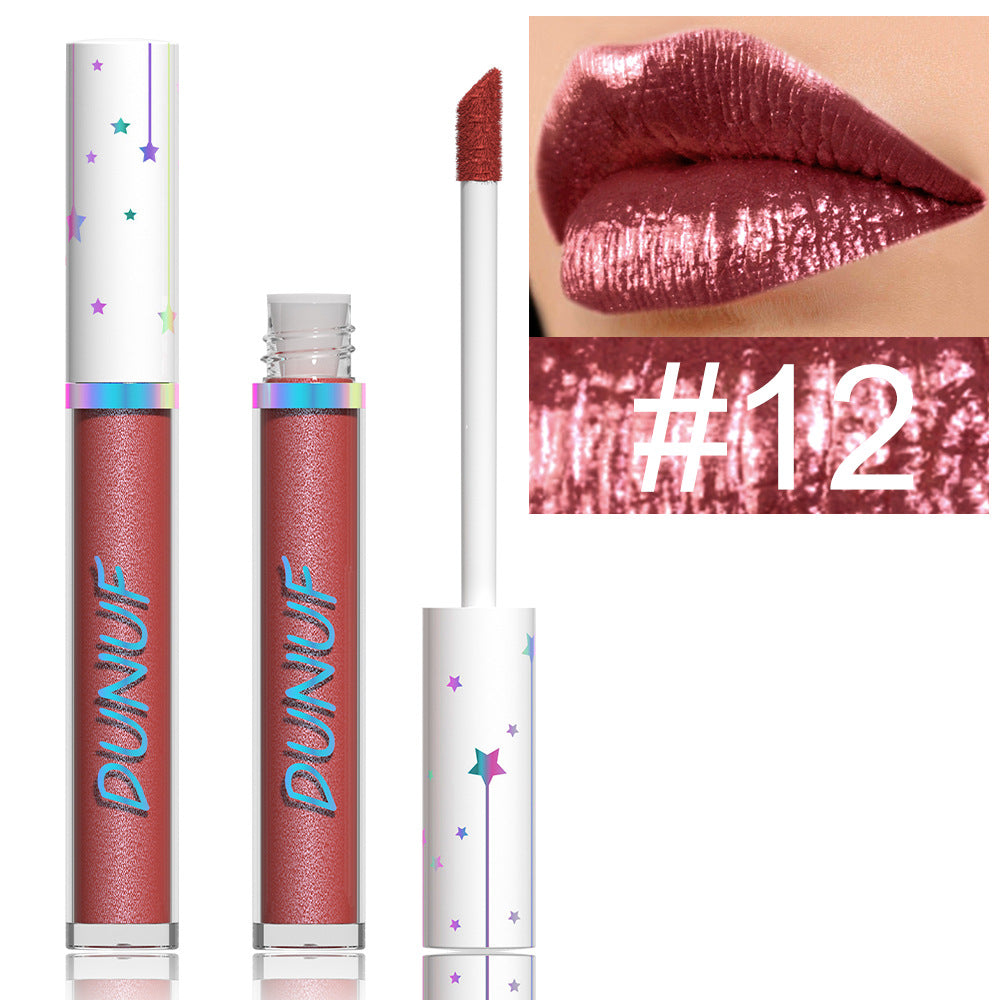 Popular 12-Color Shimmer Long-Lasting Waterproof Lip Gloss-Homeunderwear