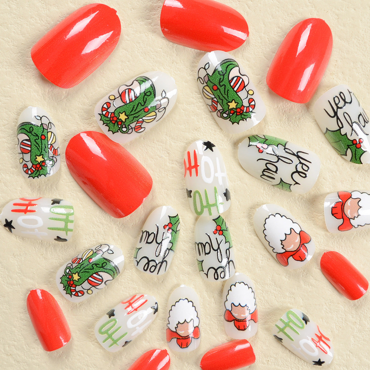 Popular Cute Santa Claus Christmas False Nails