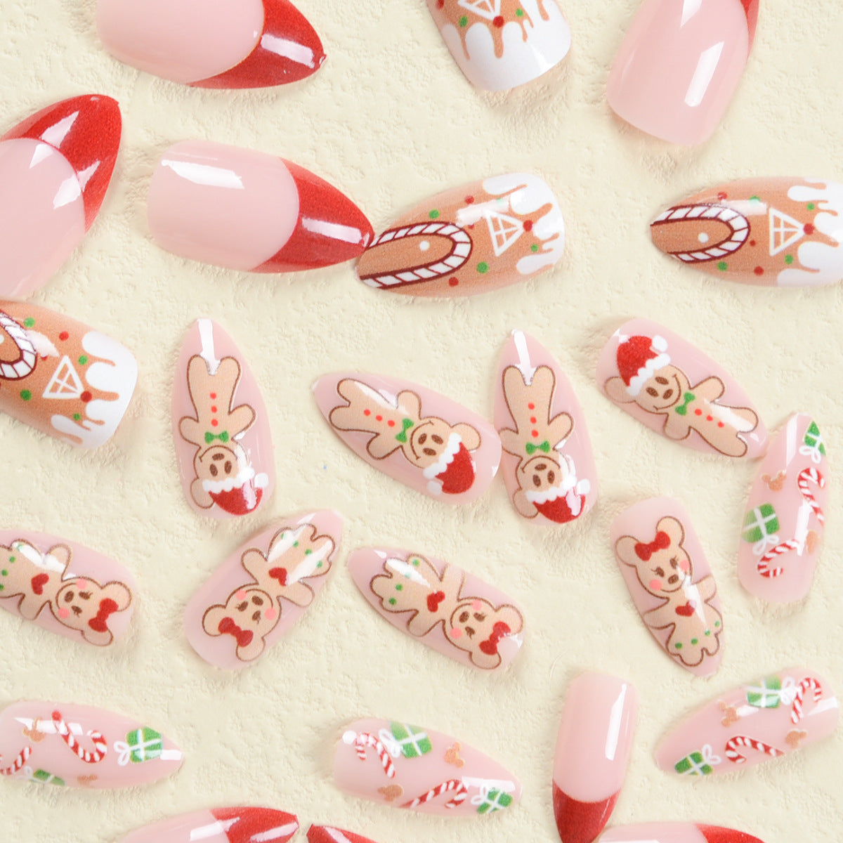 Air Soft Christmas Nails, Cute Gingerbread House and Chocolate