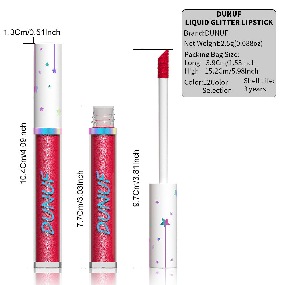 Popular 12-Color Shimmer Long-Lasting Waterproof Lip Gloss-Homeunderwear