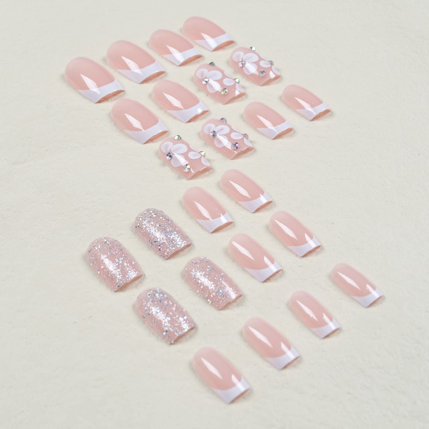 Popular Silver Grey Flame Design Waterproof False Nails