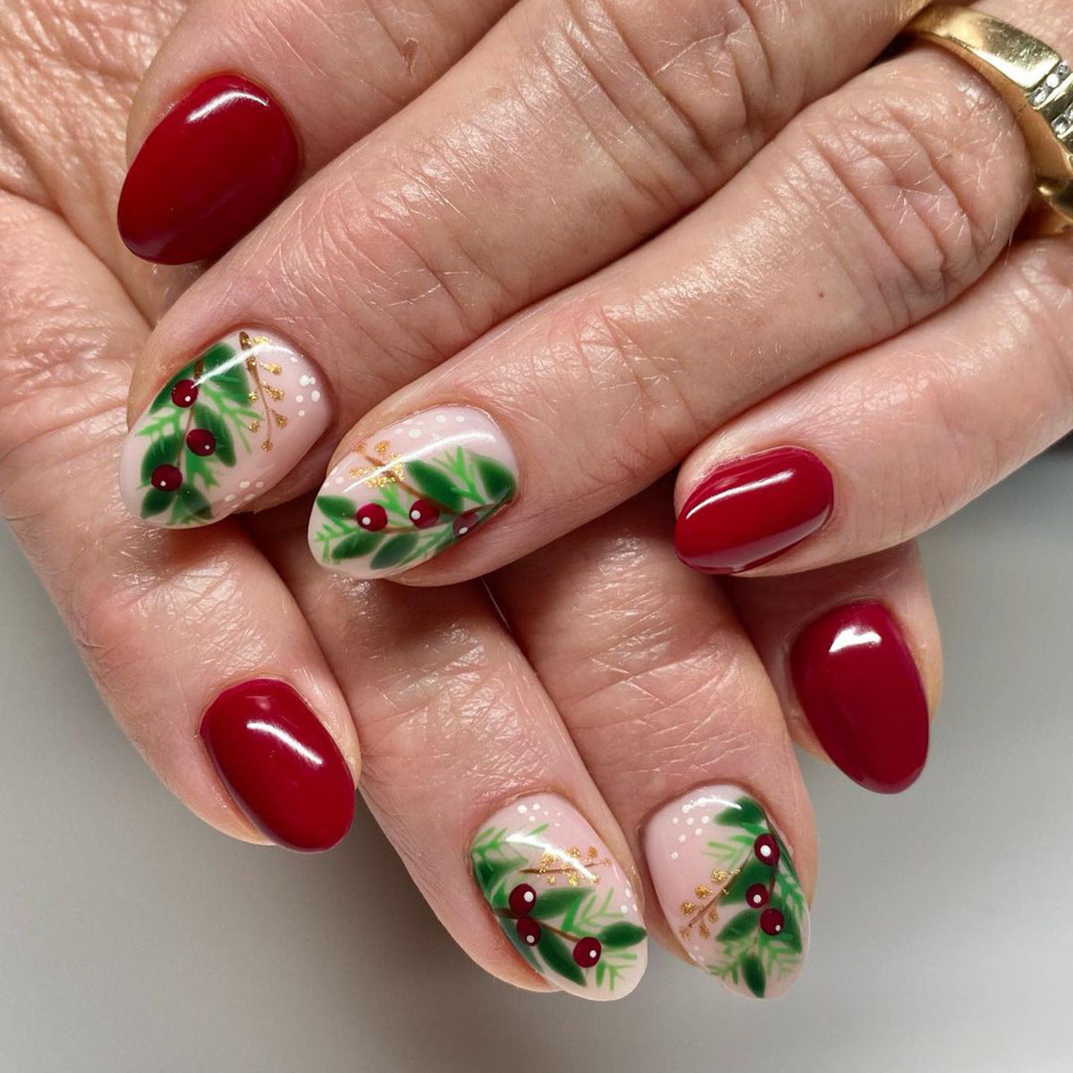 Popular Christmas Tree and Berry Nails, Festive and Elegant